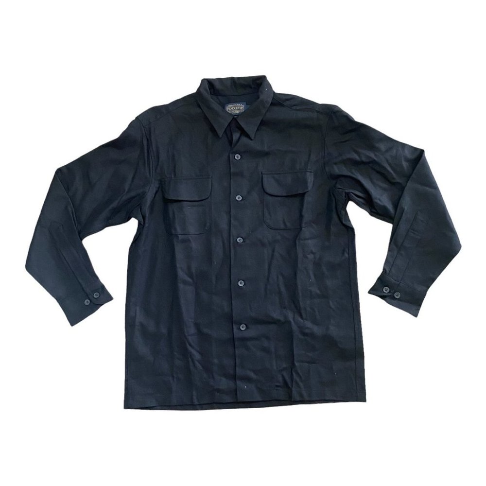 Pendleton Men's Medium The Original Board Shirt Long-Sleeve Button Down Black